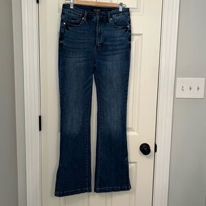 Judy Blue High Rise Split Hem Slim Boot Cut Jeans